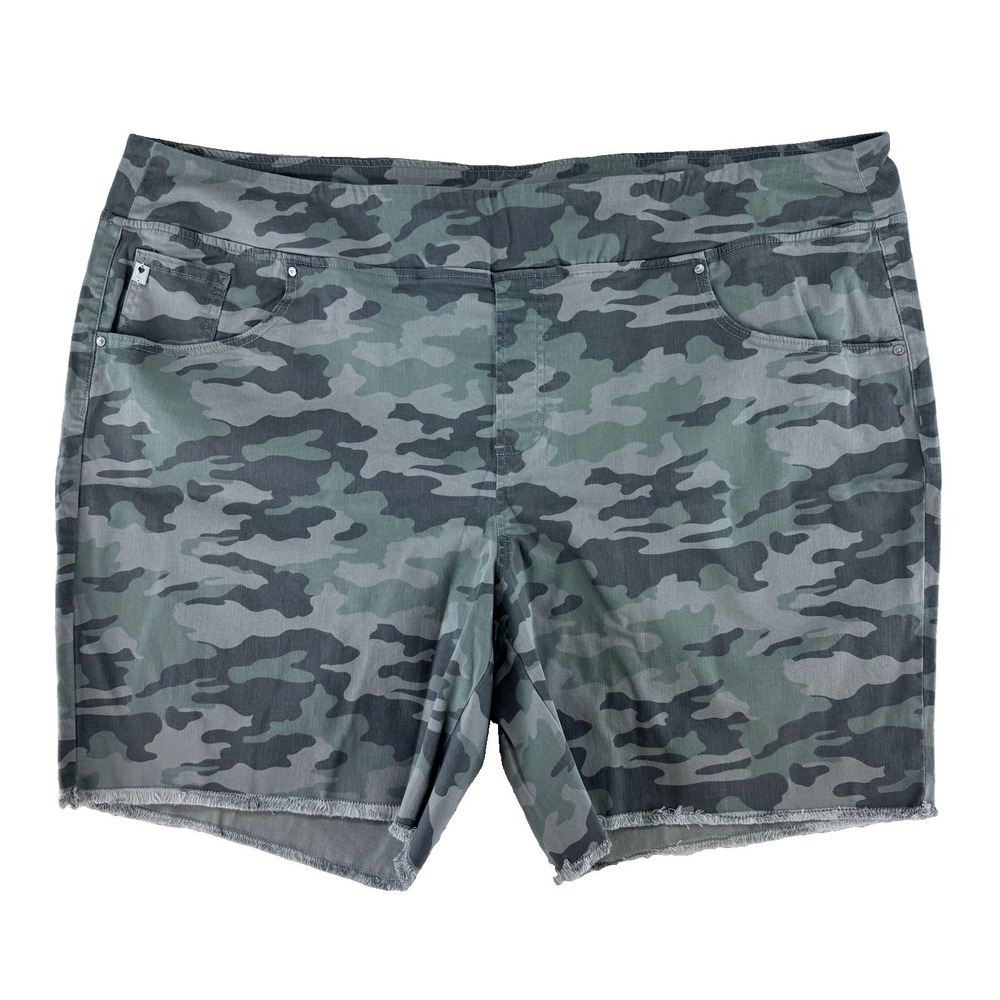 Belle by Kim Gravel TripleLuxe Twill 5 Pocket Shorts 32W Camoflauge Camo